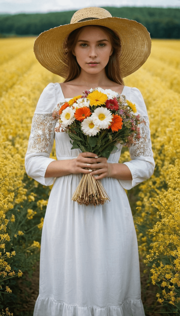 girl with flowers